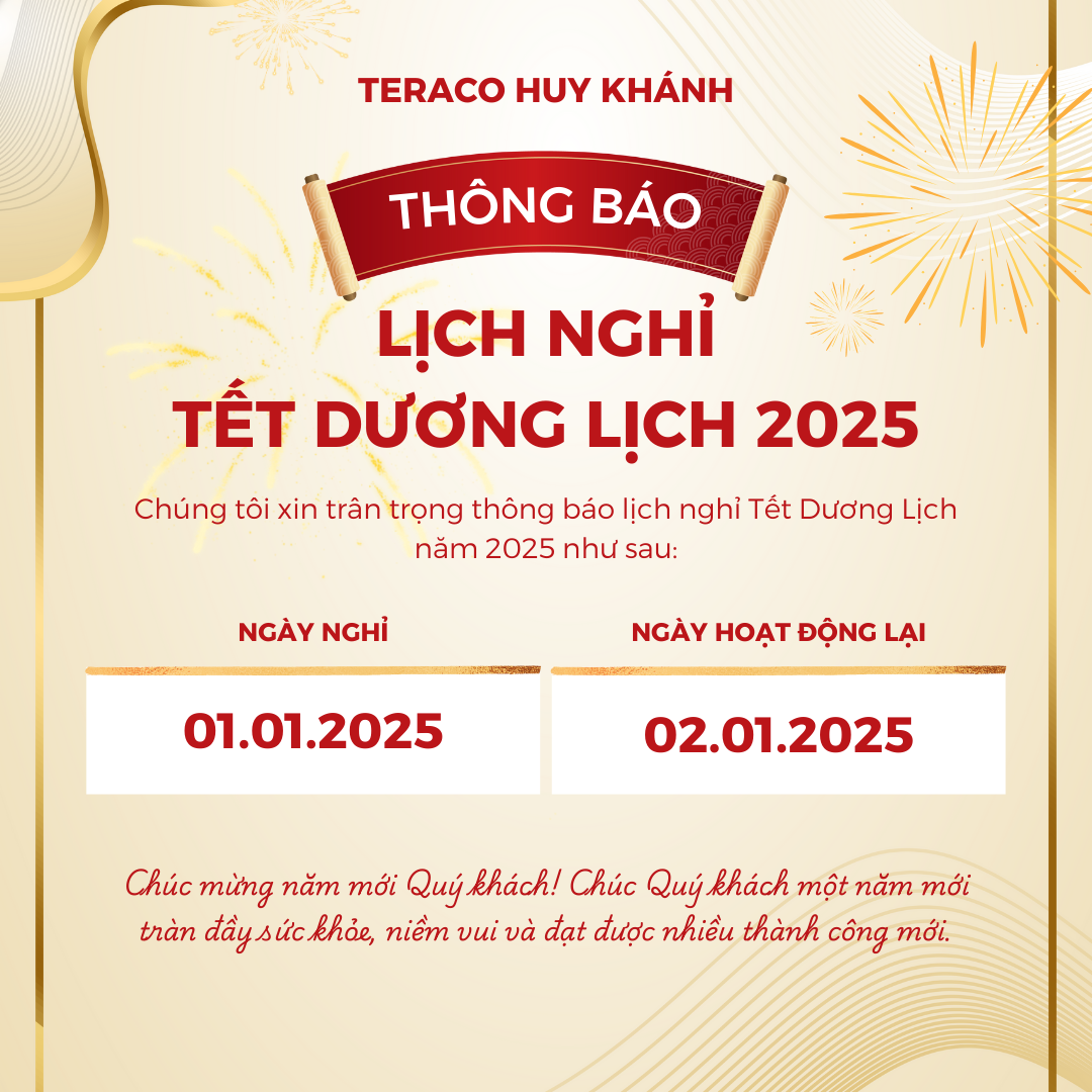 THÔNG BÁO LỊCH NGHỈ TẾT DƯƠNG LỊCH 2025